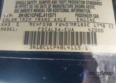 2011 Nissan Versa 1.8S from USA, damaged, VIN 3N1BC1CP4BL411571